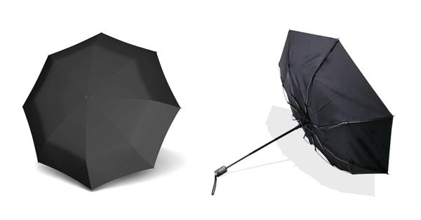 A férfiak hosszú távon megbízható, szélálló esernyőket választanak.